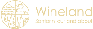 wineland santorini logo in gold lettering