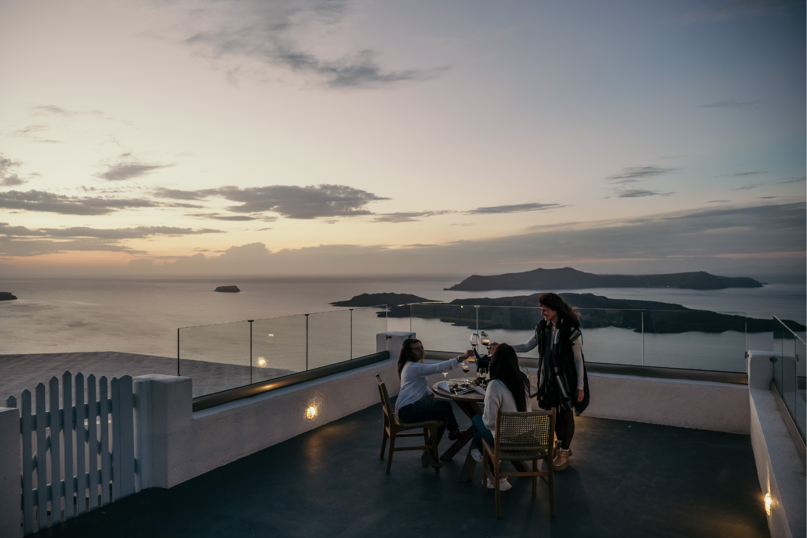 Sunset Dinner on the Caldera – Santorini Island Tour Private Santorini sunset dinner with caldera views at Santo Wines